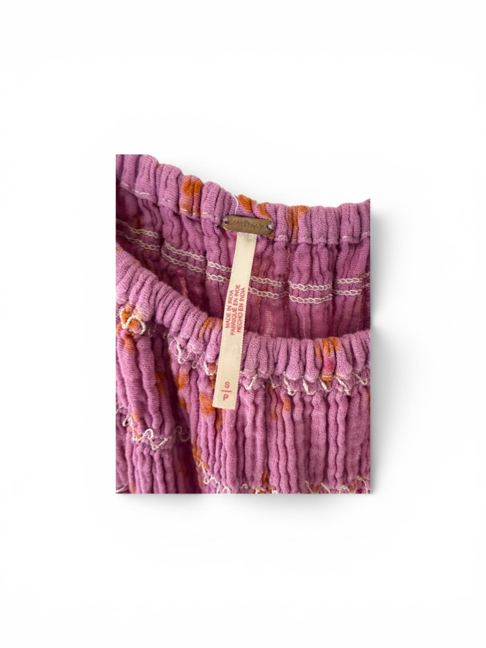 Free People Azure Maxi Dress Floral Printed Sleeveless Smocked Pink S - Picture 5 of 7